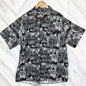 Dixxon Shirt The Venue Mens Size 3XL XXXL Black Short Sleeve Button Front